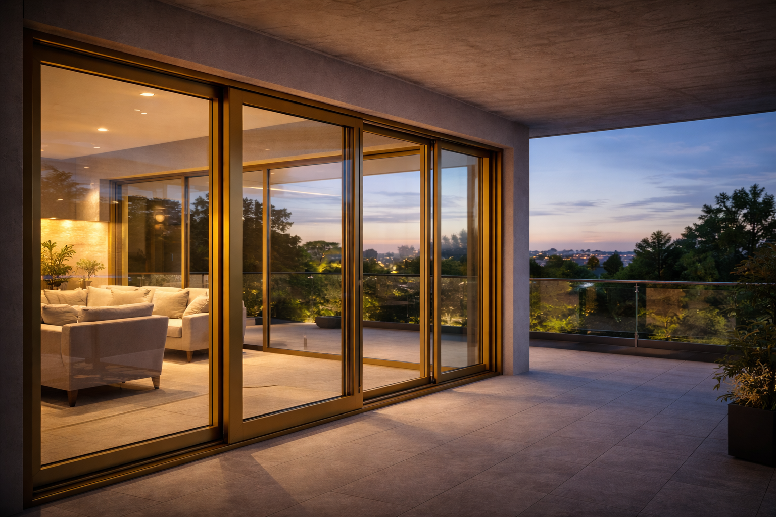 Esquadrias de alumínio linha gold em residência moderna em BH